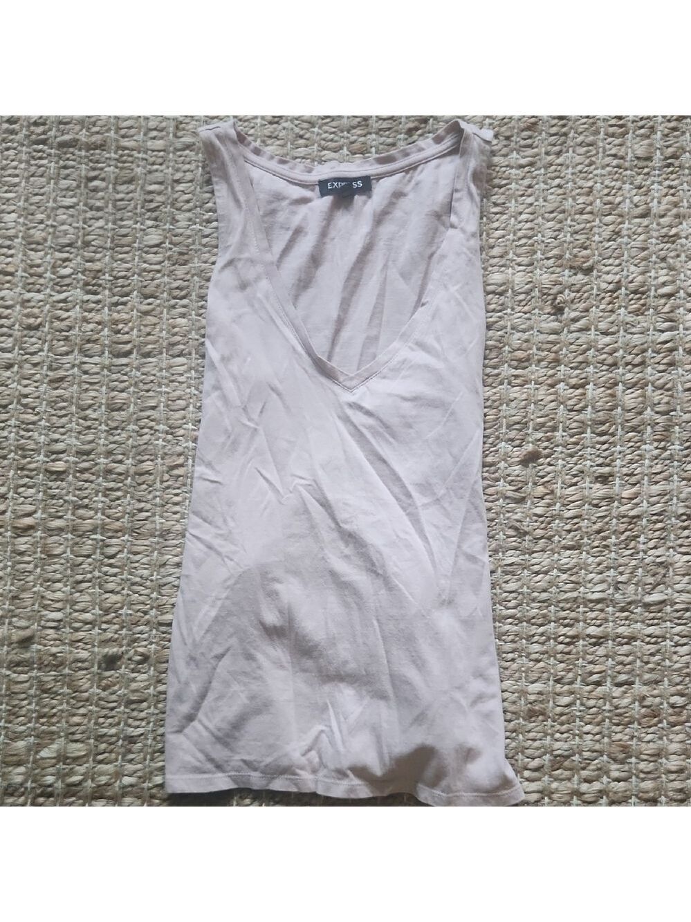 Express Fitted Pink Tie Back Sleeveless Tank Top